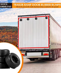 Truck with 20 Pack 2.5 Inch Trailer Ramp Door Bumpers, Heavy Duty Rubber Bump Stops for Tailgates in foreground