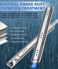 260 Lbs Heavy Duty Locking Drawer Slides Full Extension Ball Bearing Rails With Lock Side Mount Built To Last For Industrial Tool Boxes 22 Inch Pair Includes M5 Screws with anti-corrosion coating illustration