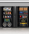 72 Inch Heavy Duty Metal Garage Storage Cabinet With Doors And Shelves Tall Lockable Tool Cabinet For Home Garage Or Office Durable Steel Construction With Scratch Resistant Powder Coat Extra Wide Storage For Big Tools And Quick Access open