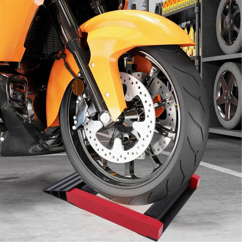 Heavy Duty Motorcycle Wheel Roll Back Stand Aluminum Portable Tire Service Center For Quick Chain Lube Driveline Tune Ups Non Slip Garage Base Supports Up To 600 Pound Capacity