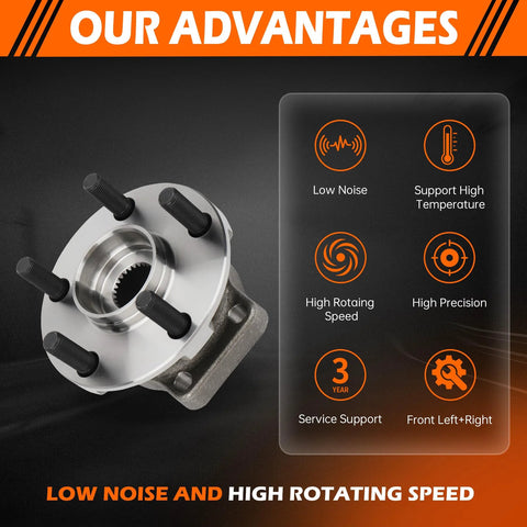 Front Wheel Bearing Hub Assembly For Subaru Legacy And Outback 2005 Through 2014 With ABS 5 Lug Wheel Hub Replacement