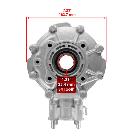 Front view of Rear Differential Assembly For Honda Fourtrax 300 TRX300 TRX300FW 4x4 1988 Through 2000 Replacement Part