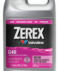 Zerex G40 Antifreeze Coolant 1 Gallon 50/50 Formula Aluminum Safe Pre Mixed for engines