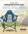 Foldable Hammock Style Camp Chair With Detachable Footrest And Padded Headrest And Seat