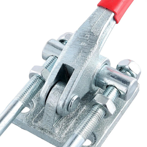 Close-up of Two Pack Beefy Heavy Duty Toggle Clamp Set With 7480 Lbs Capacity Pull Toggle Latch Clamp With Adjustable Threaded U Bolt