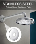 Top Shelf 2 Pack Large Shower Arm Flange Wall Cover With Solid 315 Inch Width Snugs Over Standard Half Inch Pipes Perfectly Heavy Duty bathroom hardware, chrome finish, round escutcheon plate.