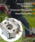 Replacement Carburetor Kit For Bolens And Cub Cadet String Trimmers Includes Fuel Filter Spark Plug Fuel Lines Gaskets