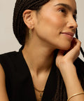 Ball Drop Earrings In Sterling Silver Posts With Yellow Gold Tone Chains, 19.5mm Dangle, 23mm Back Chain And 20mm Front Chain, Everyday Dope Chic Jewelry For Casual Wear Or Dressy Nights.