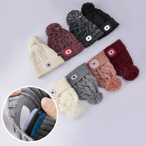 Colorful collection of Unisex Winter Beanie With Built In LED Light Headlamp Hat USB Rechargeable For Men And Women
