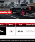 Ford F-150 driving on wet road, compatible with 2009-2014 models, excluding Raptor, for 4x4 suspension kit upgrade.