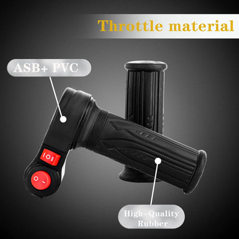 Electric Twist Throttle 12-72V Three Speed With Forward And Reverse Accelerator, ASB+PVC, Rubber, Fits 22mm Handlebars