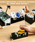Mini Smart Fractal Drill Press Vise with Dual Jaw Design gripping various items for jewelry, electronics, and model building.