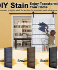 Person painting a paintable 36x84 barn door with 6.6 ft hardware kit and built-in storage shelf for versatile decor.