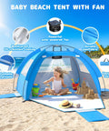 All In One Beach Tent With Solar Cooling Fan For Babies And Toddlers Anti UV Sun Shelter Portable Travel