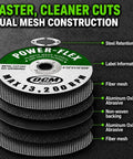 Heavy Duty 20 Pack Of 3 Inch Cut Off Grinding Wheels With Thin 1/32 Inch Profile And 3/8 Inch Arbor showing dual mesh construction.