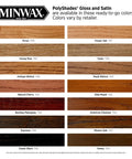 Real Deal One Step Wood Stain And Polyurethane Finish Combo In Classic Oak Satin Sheen sample color swatches for comparison.