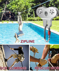 Heavy Duty Stainless Steel Zipline Pulley Kit 2 Pack With Tandem Speed Double Trolley For 1 Quarter To 3 Eighth Inch Cable