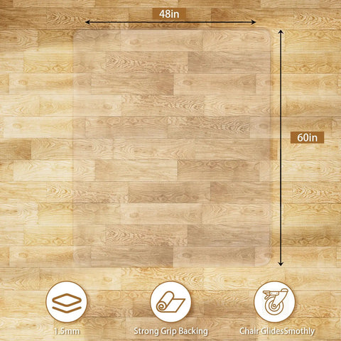 Clear Chair Mat For Hard Floors 48 Inch By 60 Inch Protects Hardwood Tile And Wood Floors From Rolling Office Chairs Under Desk