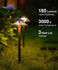 8 Pack 3W LED Low Voltage Pathway Lights Kit With 180 Lumen Output Hardwired 12V Pagoda Style Walkway Lights in garden