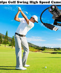 Man using USB Camera With 120fps High Speed 4K 12MP Golf Swing Camera 3X Manual Optical Zoom Lens Plug And Play for analysis.