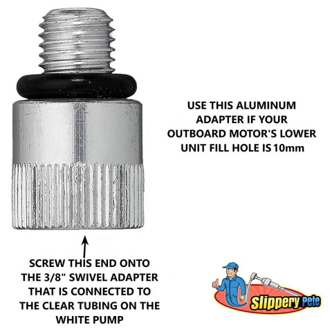 Aluminum adapter for Lower Unit Gear Oil Pump For Outboard Motors Quick Fill With Standard Quart Bottles