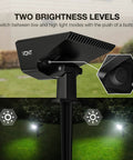 2 Pack Solar Powered Outdoor LED Lights IPX7 Waterproof Landscape Spotlights Wireless Backyard Lighting For Yard Walkway Driveway