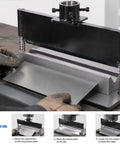 Gloved hands using Universal 12 To 20 Ton Press Brake Attachment For Hydraulic Shop Press Heavy Duty Metal Bending Tool with dual springs