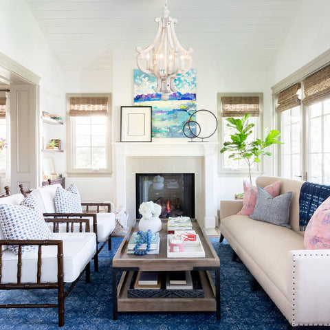 Contemporary living room with Modern Kitchen Island Light Four Light Chandelier With Glass Shades Industrial Farmhouse Pendant Lighting