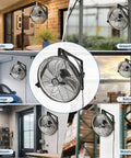 20 Inch Wall Mount Fan With Lights And Dimmable Illumination, 6 Speed High Velocity, 360 Degree Tilt in various outdoor settings