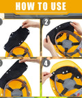 Bulk 50 Pack Hard Hat Sweatband Liners Cotton Washable Reusable Helmet Sweat Bands For Construction Workers Black application