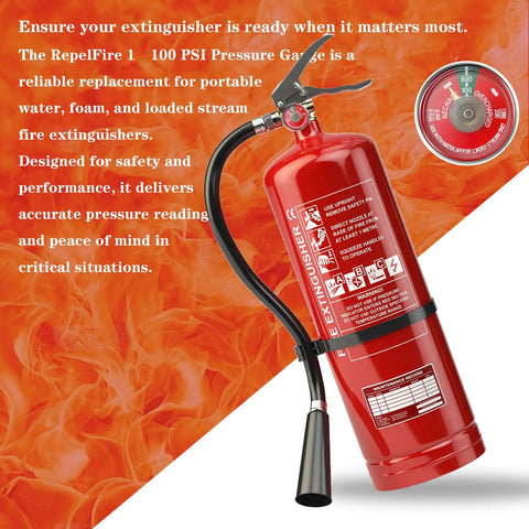 Four Pack Top Shelf Water Fire Extinguisher Pressure Gauge Featuring Badass Stainless Steel Construction And Dead Nuts One Hundred Psi Monitoring Shows Crisp Clear Dial Backed By A Bright Green Safety Zone For Rapid Checks When Quality Gear Matters