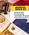 Half Inch Grommet Refill Pack Of 24 Grommets For DIY Crafts Upholstery And Fabric Projects Easy To Use Replacement For Grommet Tools Multi Color Great For Leatherwork And Sewing Projects, tool setting grommet in fabric