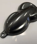 Premium Gray Automotive Basecoat Paint Gallon 128 Oz Ready To Spray in sleek metallic finish on a test panel.