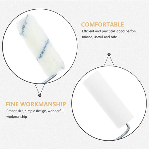 Heavy Duty Paint Roller Covers With Frame For Crisp Wall And Edge Painting Smooth Operator Handle Grip Easy Control Tool For Diy Projects, close-up of textured roller cover.