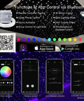 App control interface for Upgraded Car And Home Fiber Optic Star Ceiling Kit With Lit Twinkle And Music Effects, RGBW color changing lights