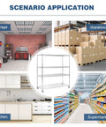 Heavy Duty 5 Tier Wire Shelving With Wheels Mobile Steel Storage Rack Each Layer Up To 250Kg Per Shelf Easy Tool Free Assembly