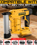 Boss Grade 18 Gauge Cordless Brad Nailer And Electric Staple Gun Two In One Workhorse with Dewalt 20V battery compatibility.