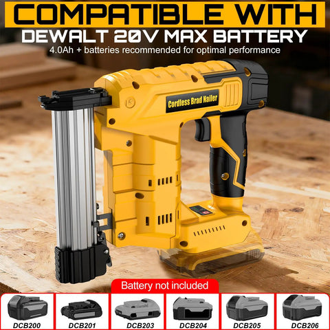 Boss Grade 18 Gauge Cordless Brad Nailer And Electric Staple Gun Two In One Workhorse with Dewalt 20V battery compatibility.