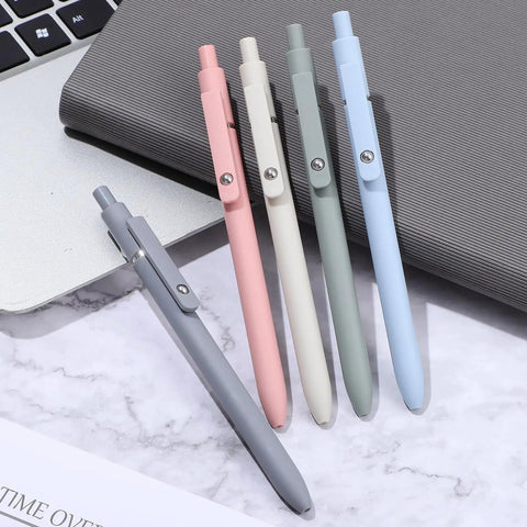 Assorted colors of retractable gel ink pens with refills for smooth quick dry writing leak free and smudge resistant