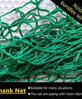 Close-up of green nylon material from Two Pack Green Golf Triangle Side Net With Sandbags, heavy duty for catching stray shots.