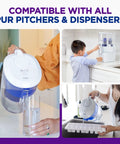 Four Pack Replacement Water Filter For Pitcher And Dispenser Two In One Power Pack Filtration NSF Certified in use at home