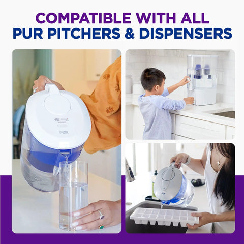 Four Pack Replacement Water Filter For Pitcher And Dispenser Two In One Power Pack Filtration NSF Certified in use at home