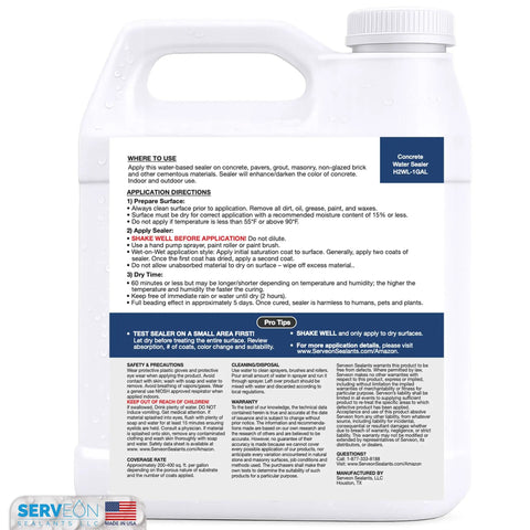 Tough As Nails Concrete Driveway Sealer Delivering A Dang Smooth Wet Look Finish With High Shine Gloss Protection One Gallon back label instructions