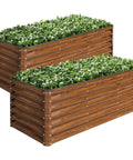 2-Pack Galvanized Raised Garden Bed Kit 6x2x2 Ft Metal Planter Box For Vegetables, Herbs, And Flowers, Rust-Resistant Steel Frame, Brown Finish