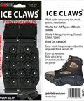 Ice Claws Snow Traction Cleats 2 Pack Non Slip Grips For Ice And Snow Heavy Duty Rubber Treads With Steel Studs packaging