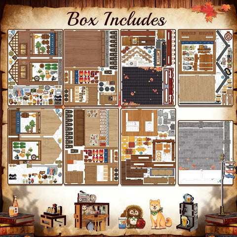 Dope DIY Japanese Izakaya Book Nook Kit For Adults Teens And Beginners, Tiny House Bookshelf Decor, puzzle pieces layout