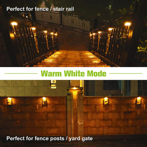 Solar Deck Lights 12 Pack Outdoor Waterproof LED Warm White and Color Changing for Stairs Fence Garden Patio Yard Porch and Steps