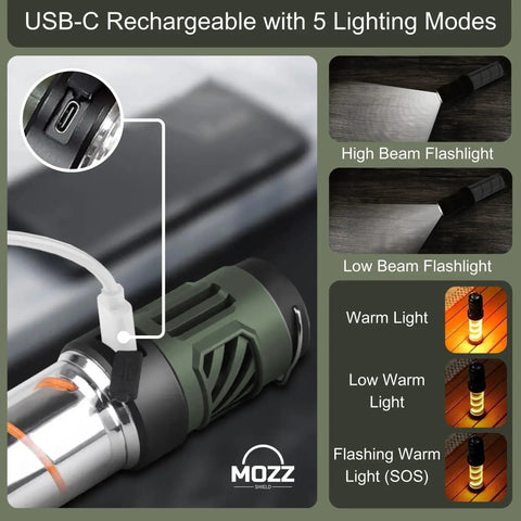 USB-C port on Outdoor Mosquito Bug Repellent Lantern With USB C Rechargeable Camping Light Citronella Mats Included Magnetic Base