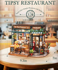 One Eighteen Scale Coffee Bar Dollhouse Kit With Led Lights Diorama Miniature House Building Kit For Adults Tipsy Restaurant Scene
