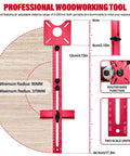 Sigerio 4-in-1 router circle-cutting jig in rose red aluminum alloy, front view